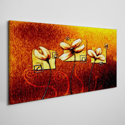 Obraz Canvas Kwiaty na tle ognia