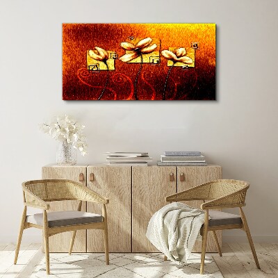 Obraz Canvas Kwiaty na tle ognia