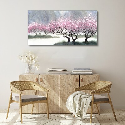 Obraz Canvas Kwitnące drzewa w wiosennej mgiełce