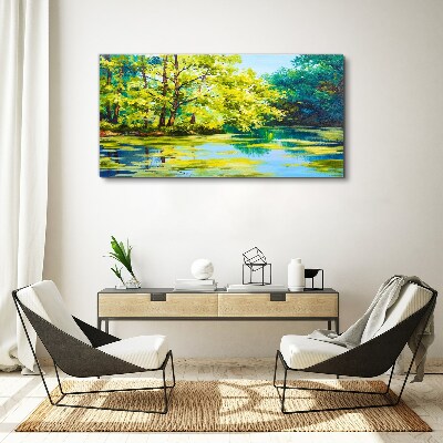 Obraz Canvas Letnia sceneria nad jeziorem