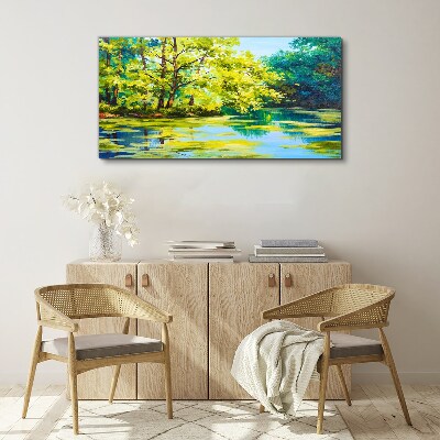 Obraz Canvas Letnia sceneria nad jeziorem