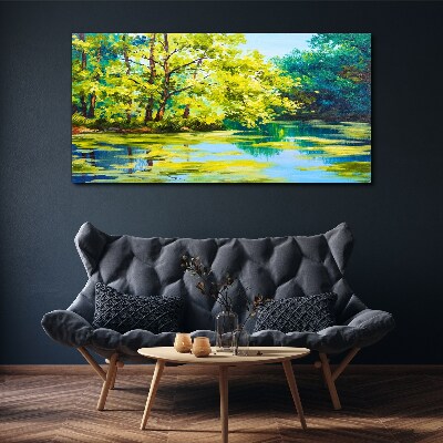 Obraz Canvas Letnia sceneria nad jeziorem