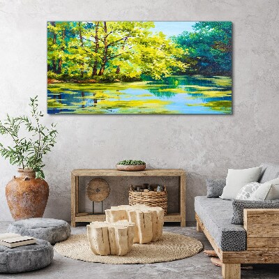 Obraz Canvas Letnia sceneria nad jeziorem