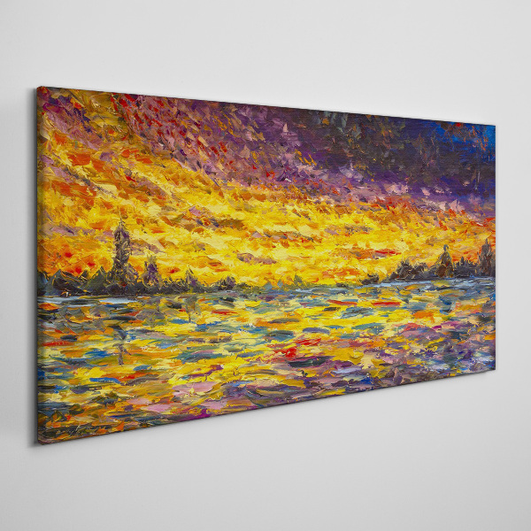 Obraz Canvas Złota godzina nad jeziorem