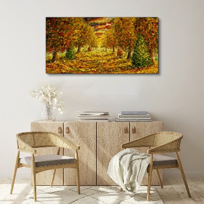 Obraz na Płótnie Malarstwo las jesień przyroda