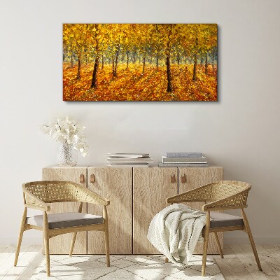 Obraz Canvas Złoty las w jesiennej aurze