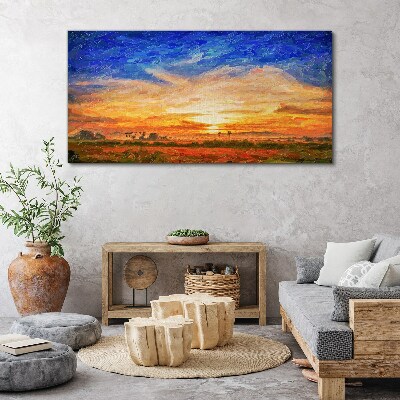 Obraz na Płótnie Malarstwo zachód słońca
