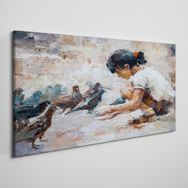 Obraz Canvas Dzieciństwo wśród ptaków