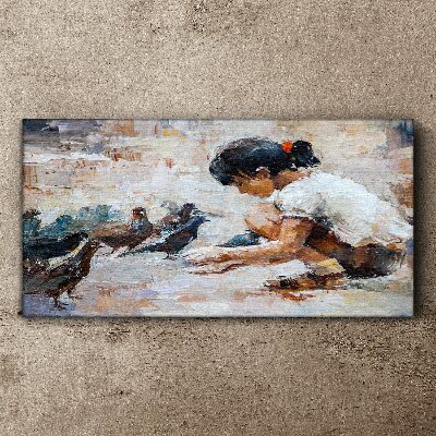 Obraz Canvas Dzieciństwo wśród ptaków