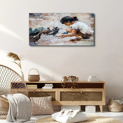 Obraz Canvas Dzieciństwo wśród ptaków
