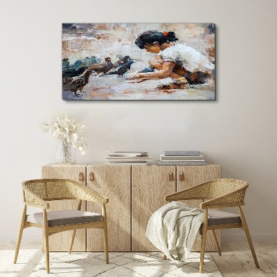 Obraz Canvas Dzieciństwo wśród ptaków