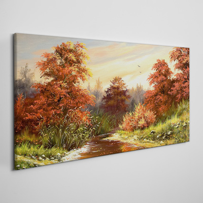 Obraz Canvas Jesienna sceneria z rzeką
