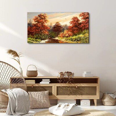 Obraz Canvas Jesienna sceneria z rzeką