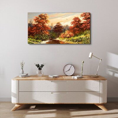 Obraz Canvas Jesienna sceneria z rzeką