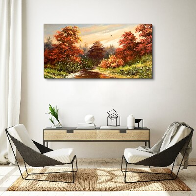 Obraz Canvas Jesienna sceneria z rzeką