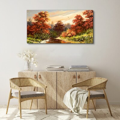 Obraz Canvas Jesienna sceneria z rzeką
