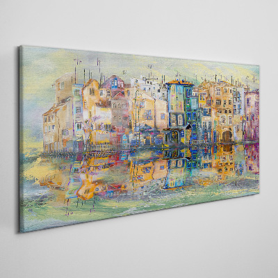 Obraz Canvas Kolorowe miasteczko nad wodą