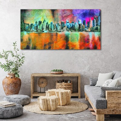 Obraz Canvas Kolorowy pejzaż miejskiego horyzontu