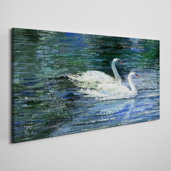 Obraz Canvas Spokojna woda z łabędziami