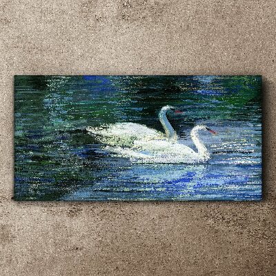 Obraz Canvas Spokojna woda z łabędziami