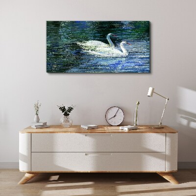 Obraz Canvas Spokojna woda z łabędziami
