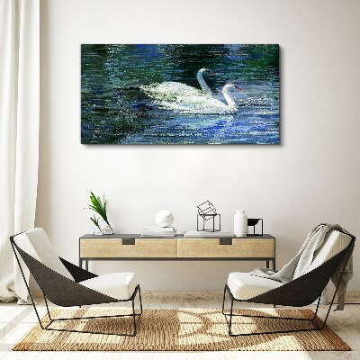 Obraz Canvas Spokojna woda z łabędziami