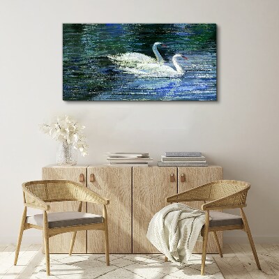 Obraz Canvas Spokojna woda z łabędziami