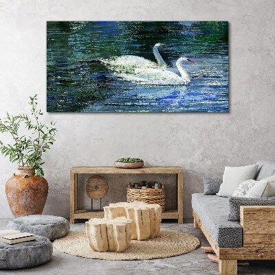 Obraz Canvas Spokojna woda z łabędziami