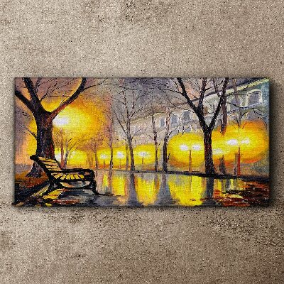 Obraz Canvas Złote światła w parku