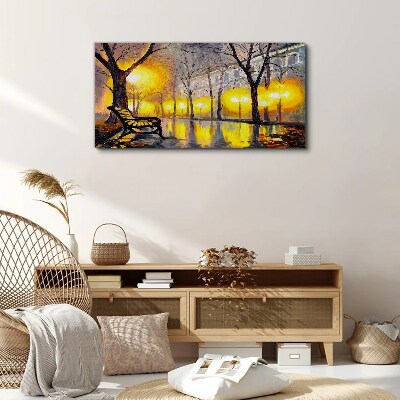 Obraz Canvas park drzewa światła miasto
