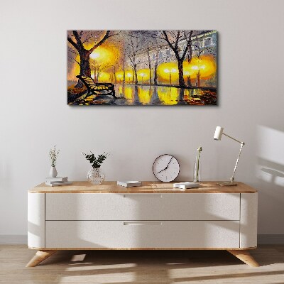 Obraz Canvas Złote światła w parku