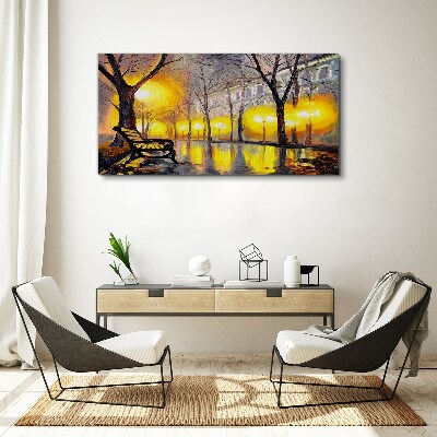 Obraz Canvas Złote światła w parku