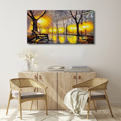 Obraz Canvas Złote światła w parku