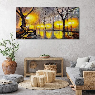 Obraz Canvas park drzewa światła miasto