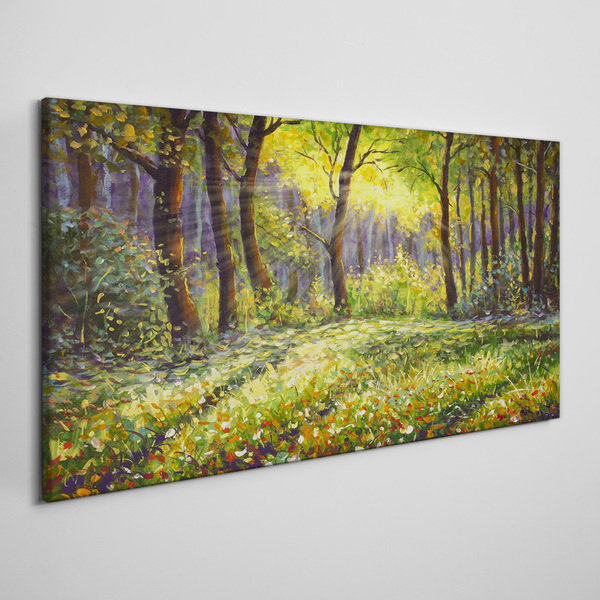 Obraz Canvas Złote światło w leśnym gaju