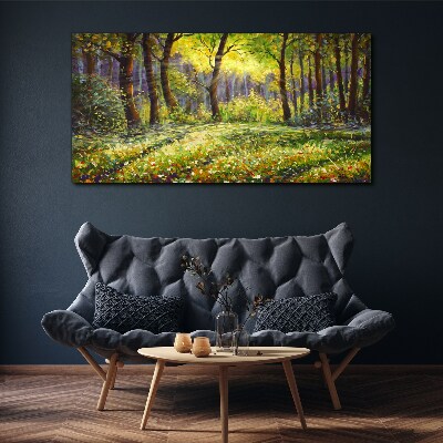 Obraz Canvas Złote światło w leśnym gaju