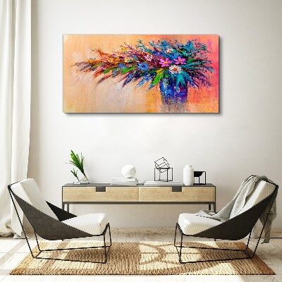 Obraz Canvas Kolorowe Kwiaty w Wazonie