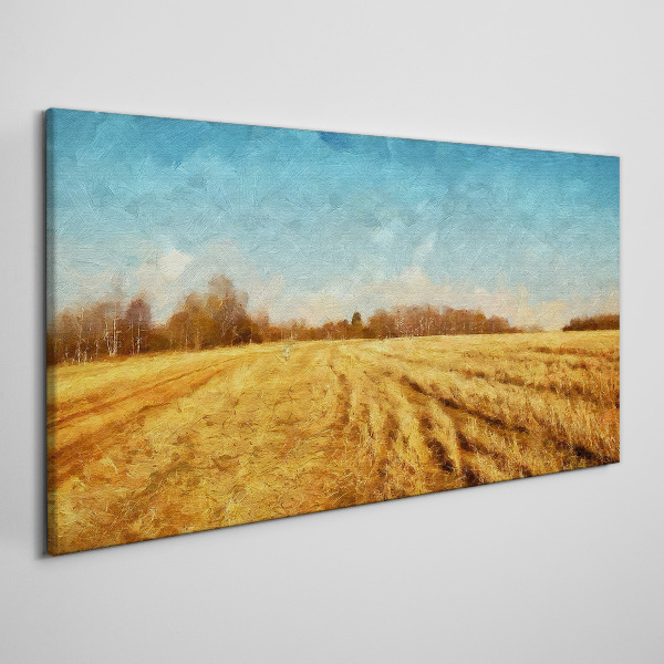 Obraz Canvas Złote pola pod niebieskim niebem