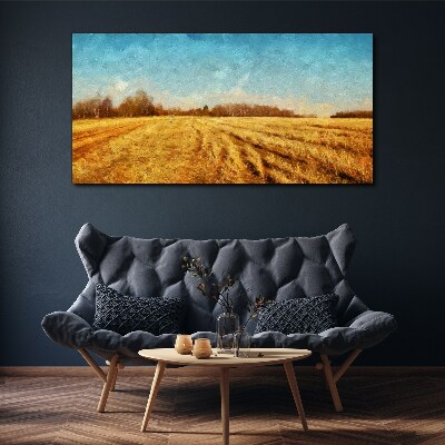 Obraz Canvas Złote pola pod niebieskim niebem
