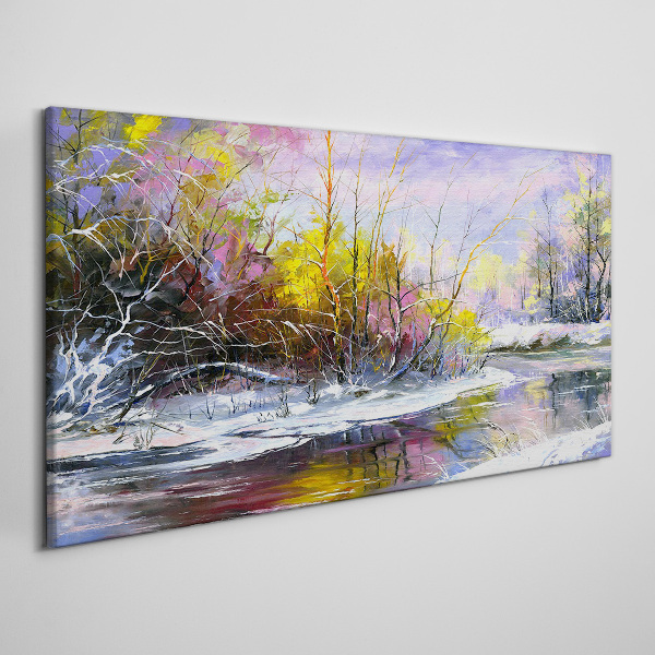 Obraz Canvas Zimowy pejzaż z rzeką