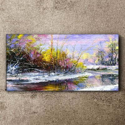 Obraz Canvas Zimowy pejzaż z rzeką