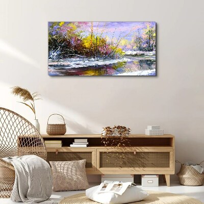 Obraz Canvas Zimowy pejzaż z rzeką