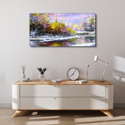 Obraz Canvas Zimowy pejzaż z rzeką