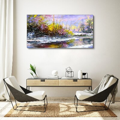 Obraz Canvas Zimowy pejzaż z rzeką