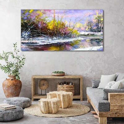 Obraz Canvas Zimowy pejzaż z rzeką