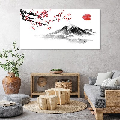 Obraz Canvas atramentowy azjatycki górski
