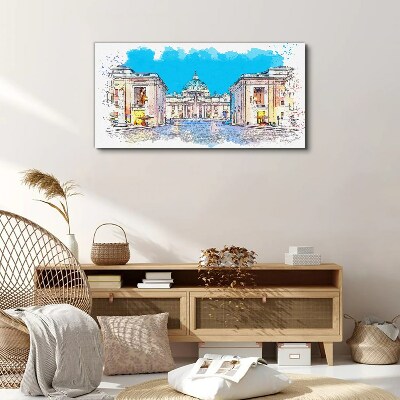 Obraz Canvas Watykan w kolorach akwareli