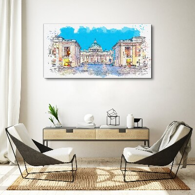 Obraz Canvas Watykan w kolorach akwareli
