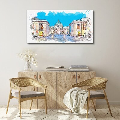 Obraz Canvas Watykan w kolorach akwareli