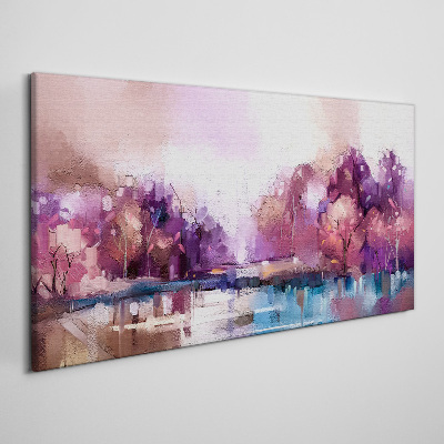 Obraz Canvas Różowe odbicia w zimowym krajobrazie